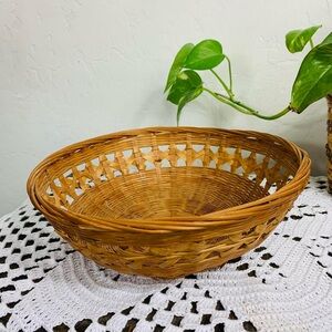 Vintage Basket Small Boho Catchall Dish Bohemian  Home Decor Eclectic Unique